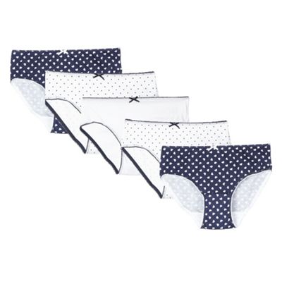 bluezoo Pack of five girls' navy bikini briefs